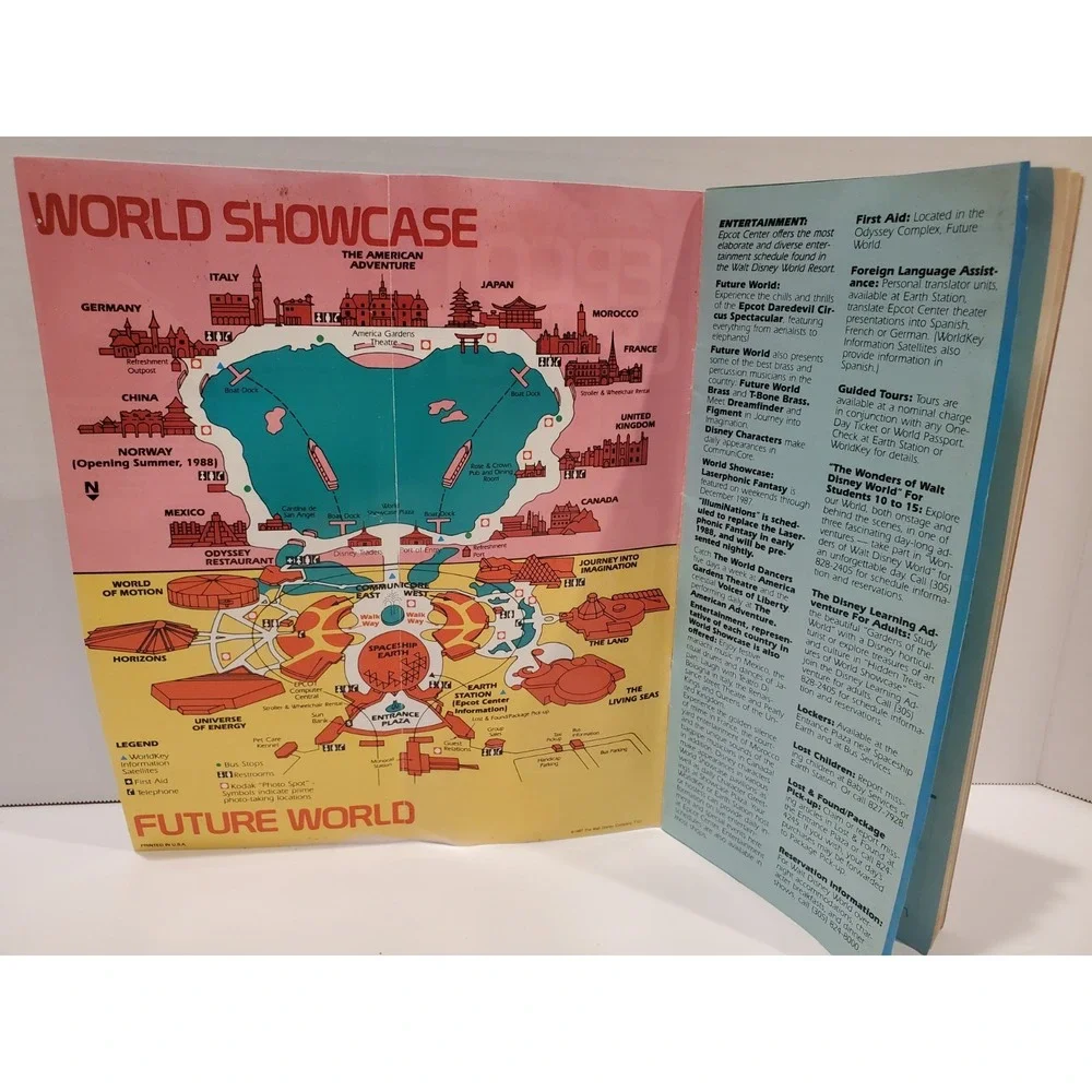 1987 Disney World Epcot Center Guide Book Signed By Mickey Mouse